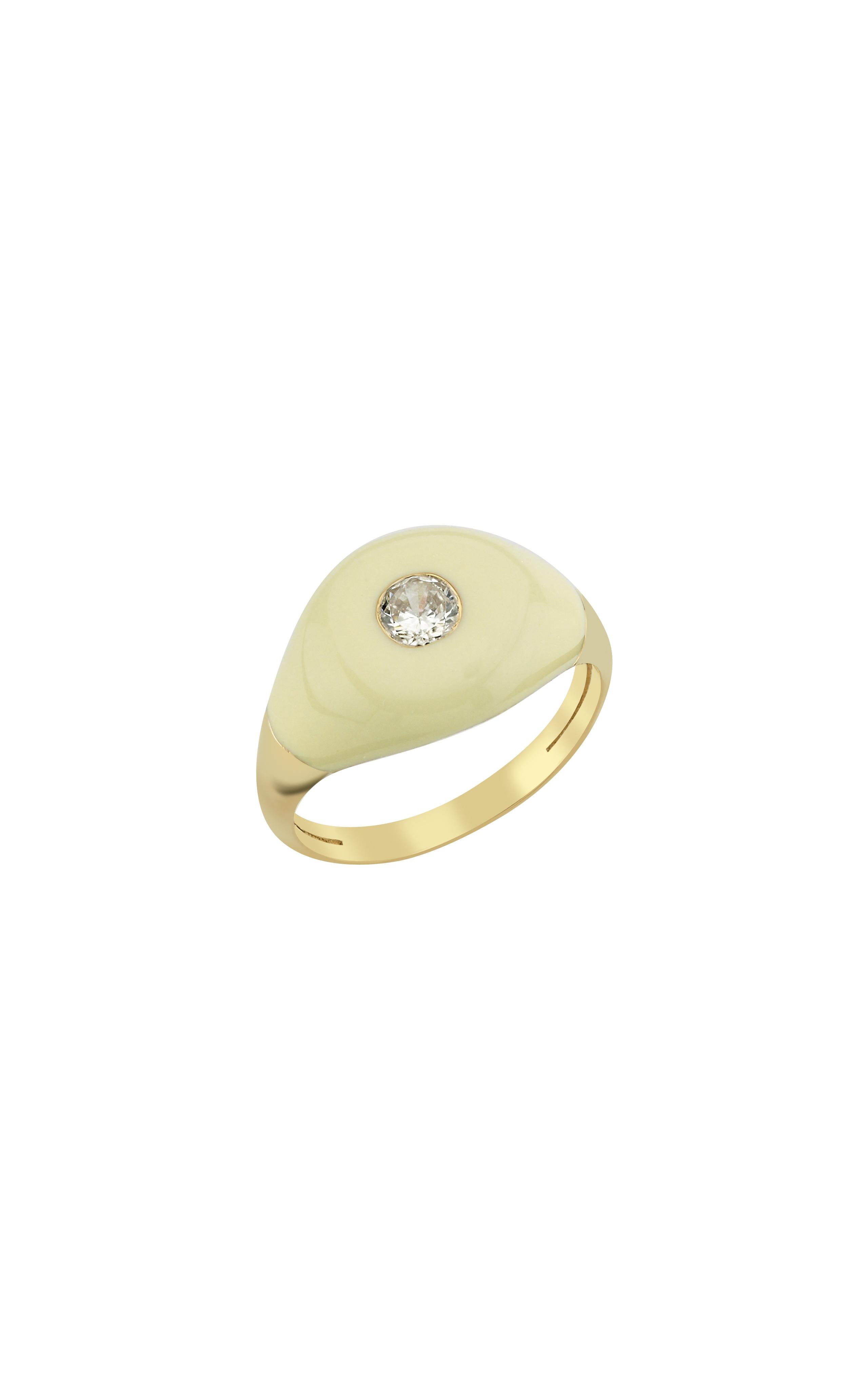 For Sale:  Les BonBons 14k Gold Enamel Ring with 0.30 ct Quartz Stone 3