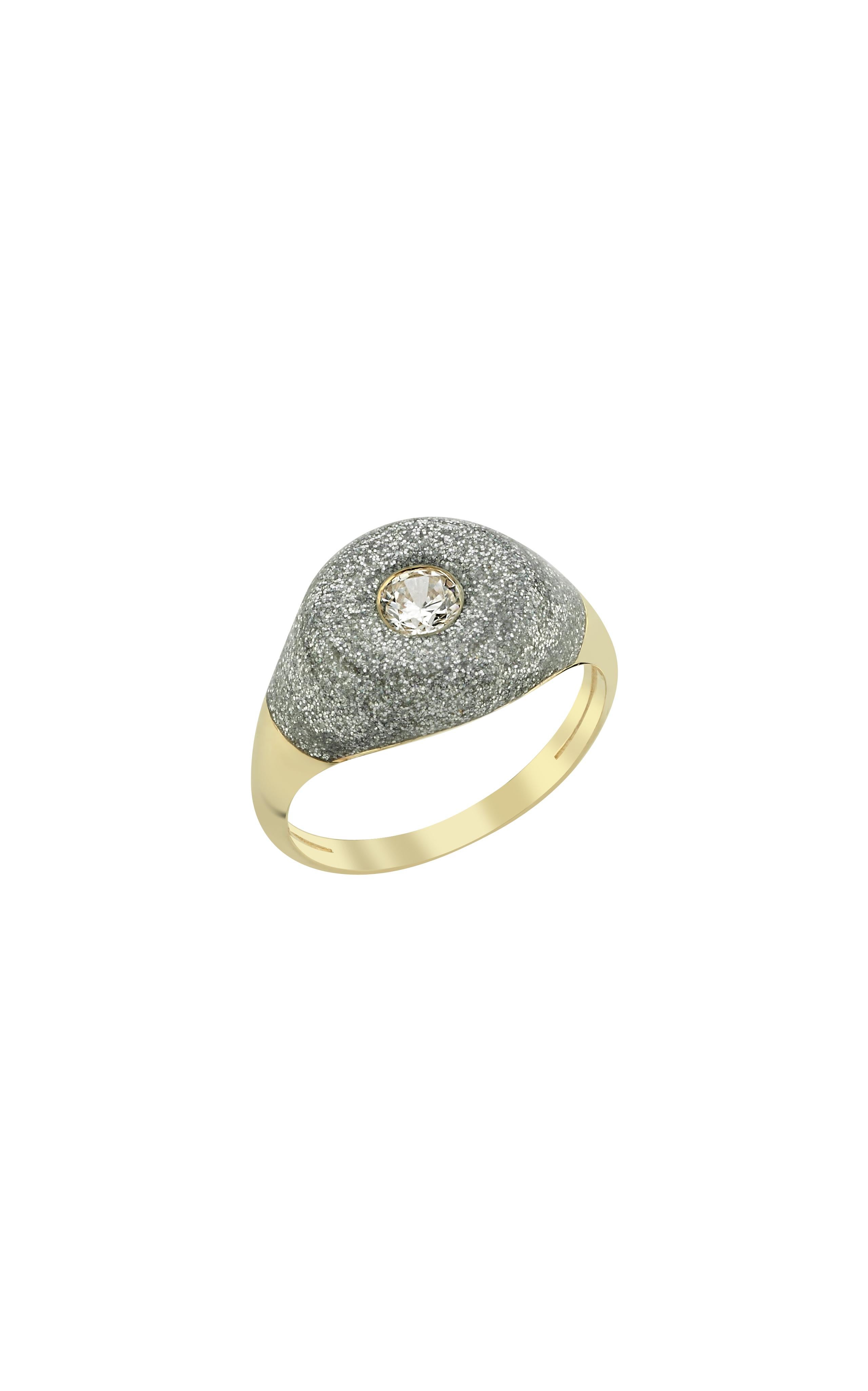 For Sale:  Les BonBons 14k Gold Enamel Ring with 0.30 ct Quartz Stone 5