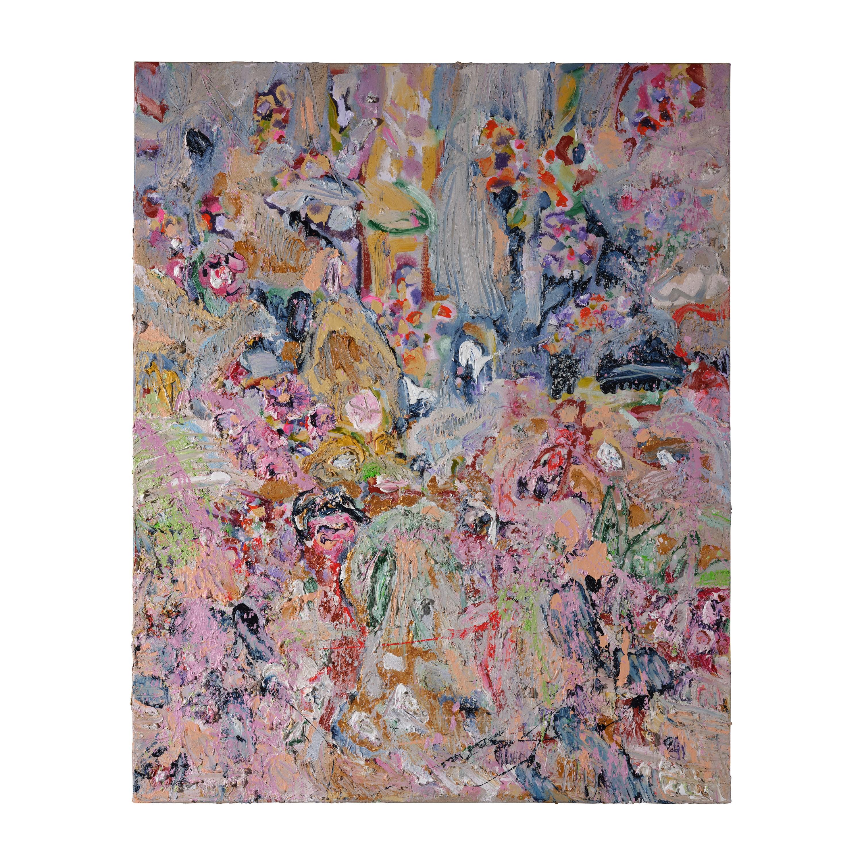 'Les Champs Fleurissent' is a unique oil painting by the Dutch artist, Maarten Vrolijk.

Enthralled by flowers and the power of nature, Vrolijk’s vibrant and joyous paintings are applied layer over layer, creating a richness and depth within his oil