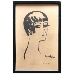 "Les Cheveux Courts" by Kees van Dongen 1st State Lithograph on Paper, 1924