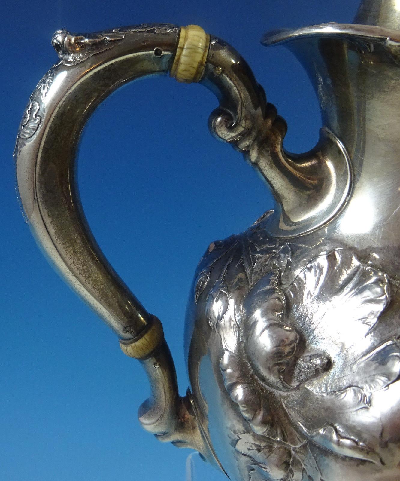 Les Cinq Fleurs by Reed and Barton Sterling Silver Coffee Pot 120 C In Excellent Condition In Big Bend, WI