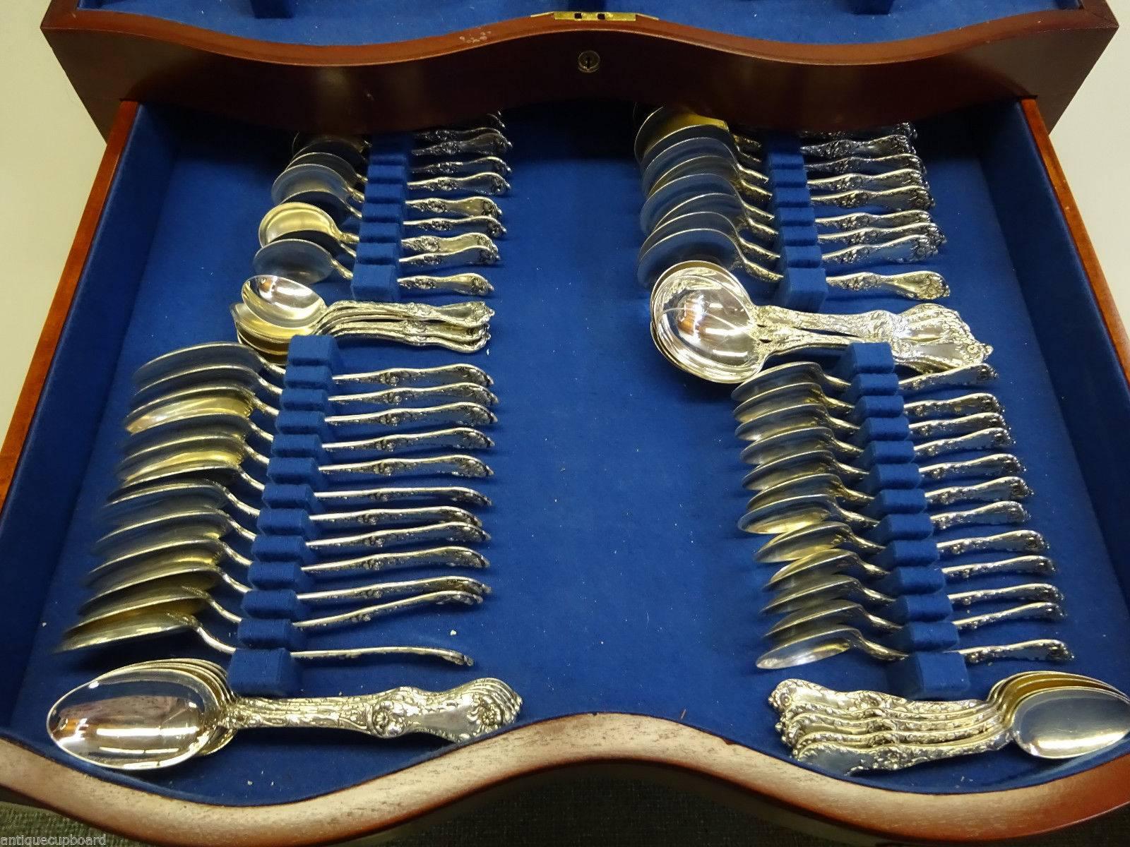 American Les Cinq Fleurs by Reed & Barton Sterling Silver Flatware Set 18 Service 242 Pcs