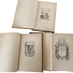 Les Confessions French Antique Books by J-J ROUSSEAU Leather Bound 3 Volumes