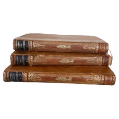 Les Confessions French Antique Books by J-J ROUSSEAU Leather Bound 3 Volumes 