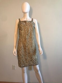 Les Copains Beaded and Embroidered Coral Motif Dress