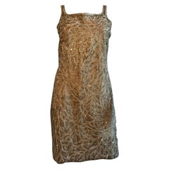 Les Copains Beaded and Embroidered Coral Motif Dress