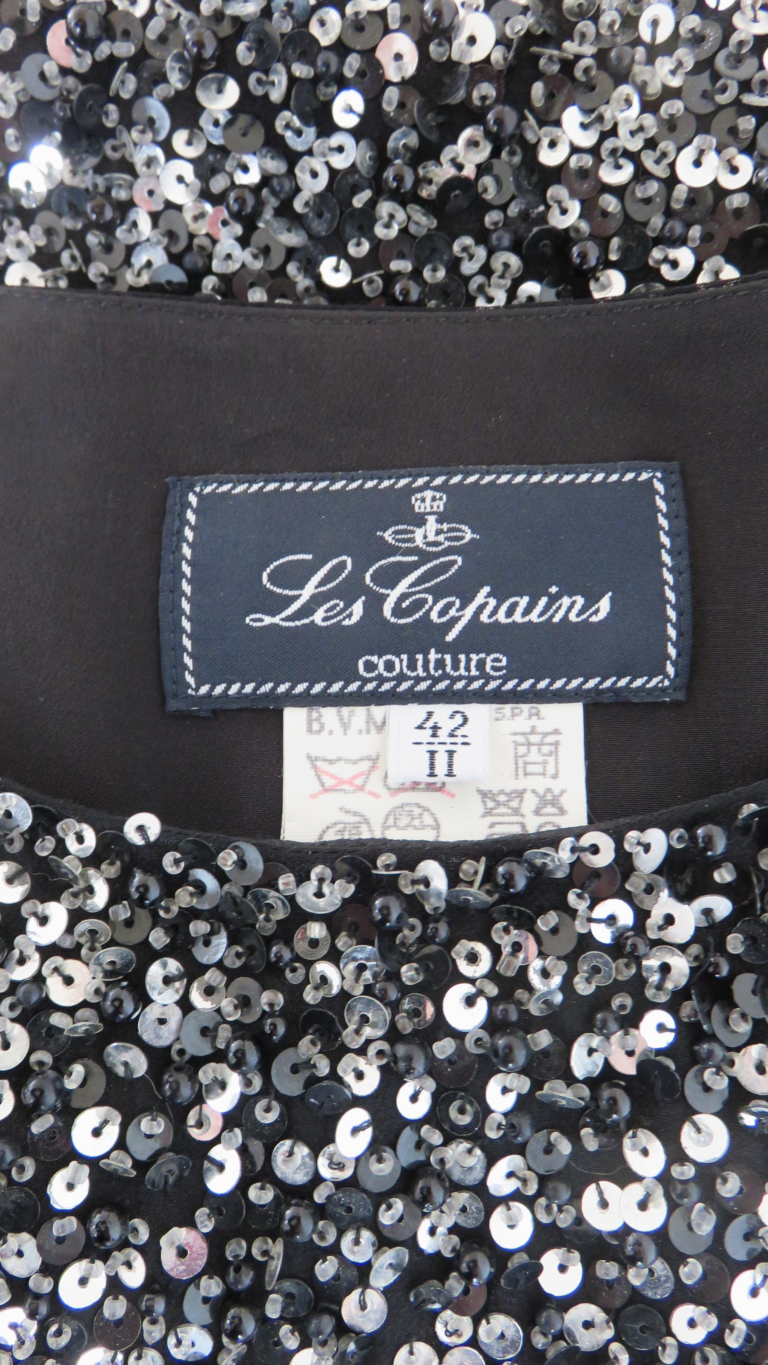 Les Copains - Top in seta con perline anni '90 in vendita 7