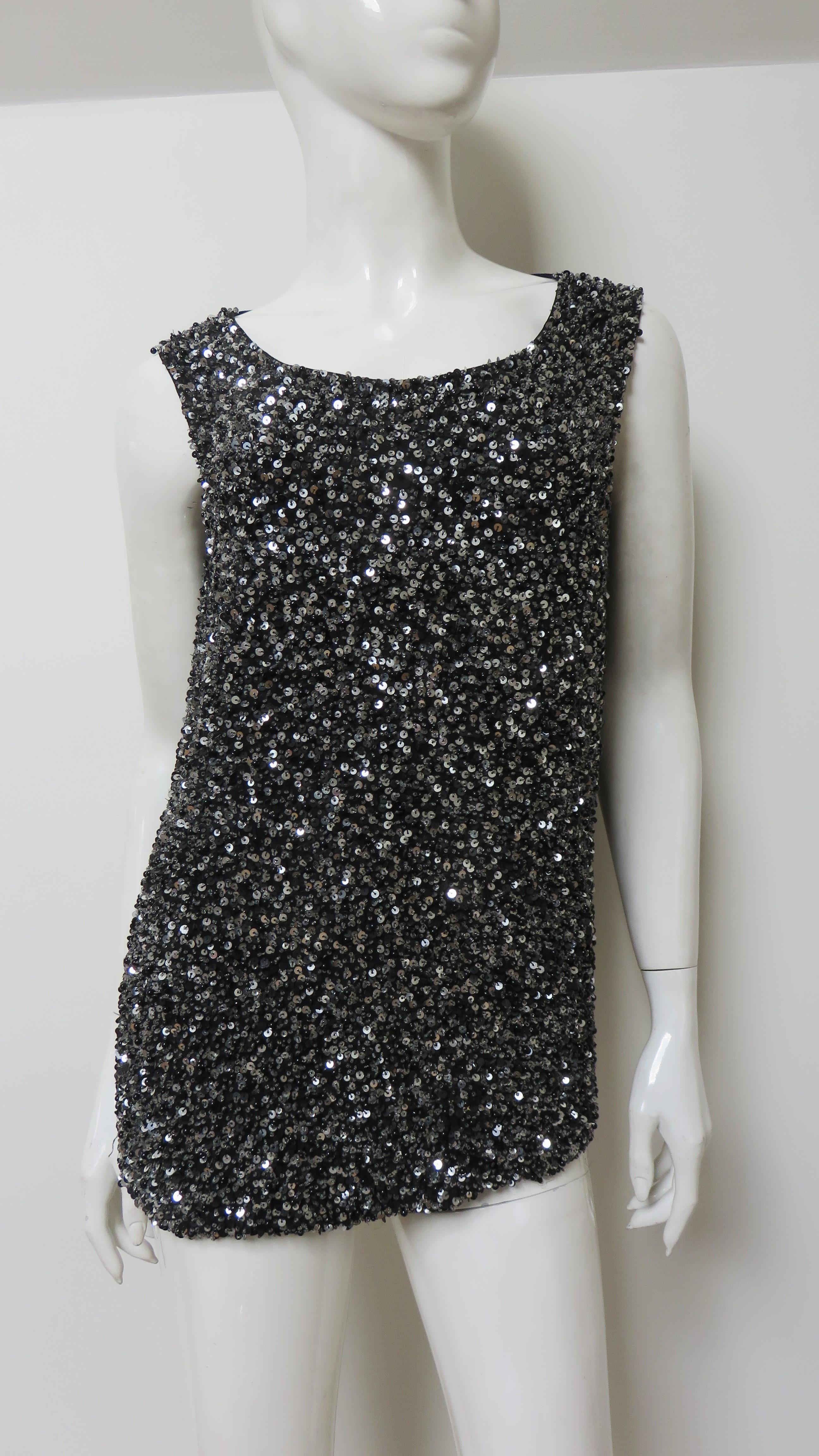 Donna Les Copains - Top in seta con perline anni '90 in vendita