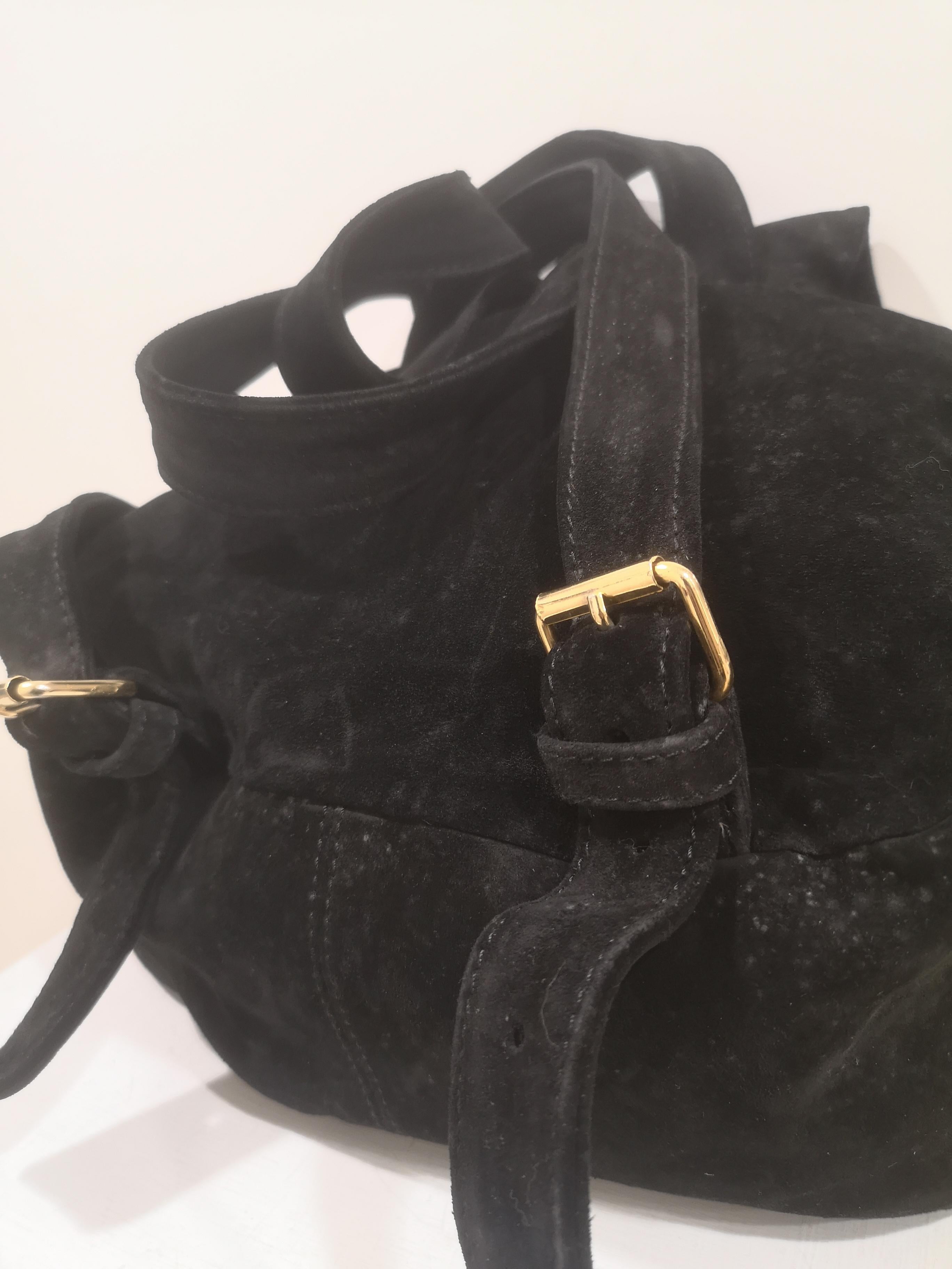 Les Copains black suede backpack In Good Condition In Capri, IT