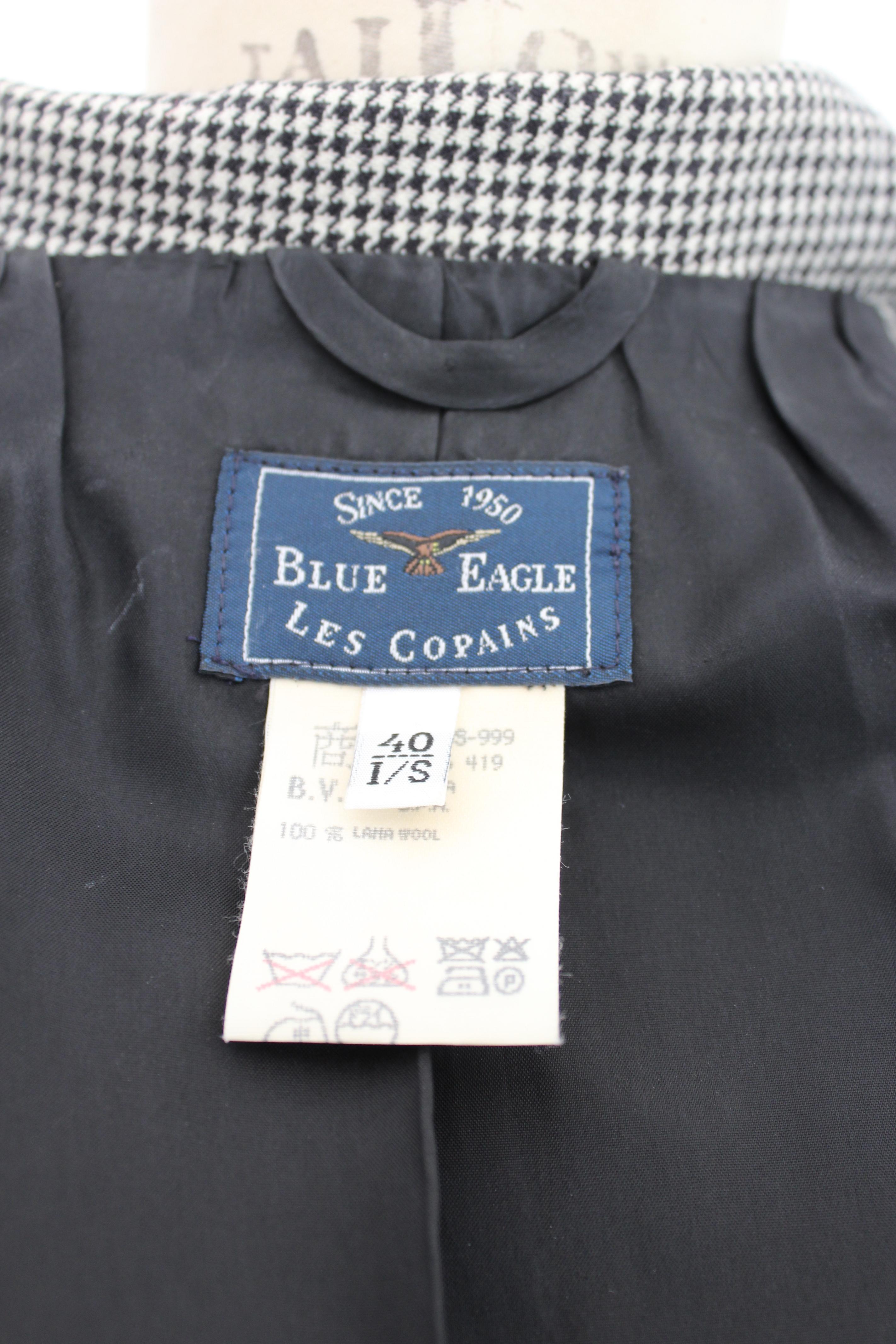 Les Copains Black White Wool Check Fitted Jacket In Excellent Condition For Sale In Brindisi, Bt