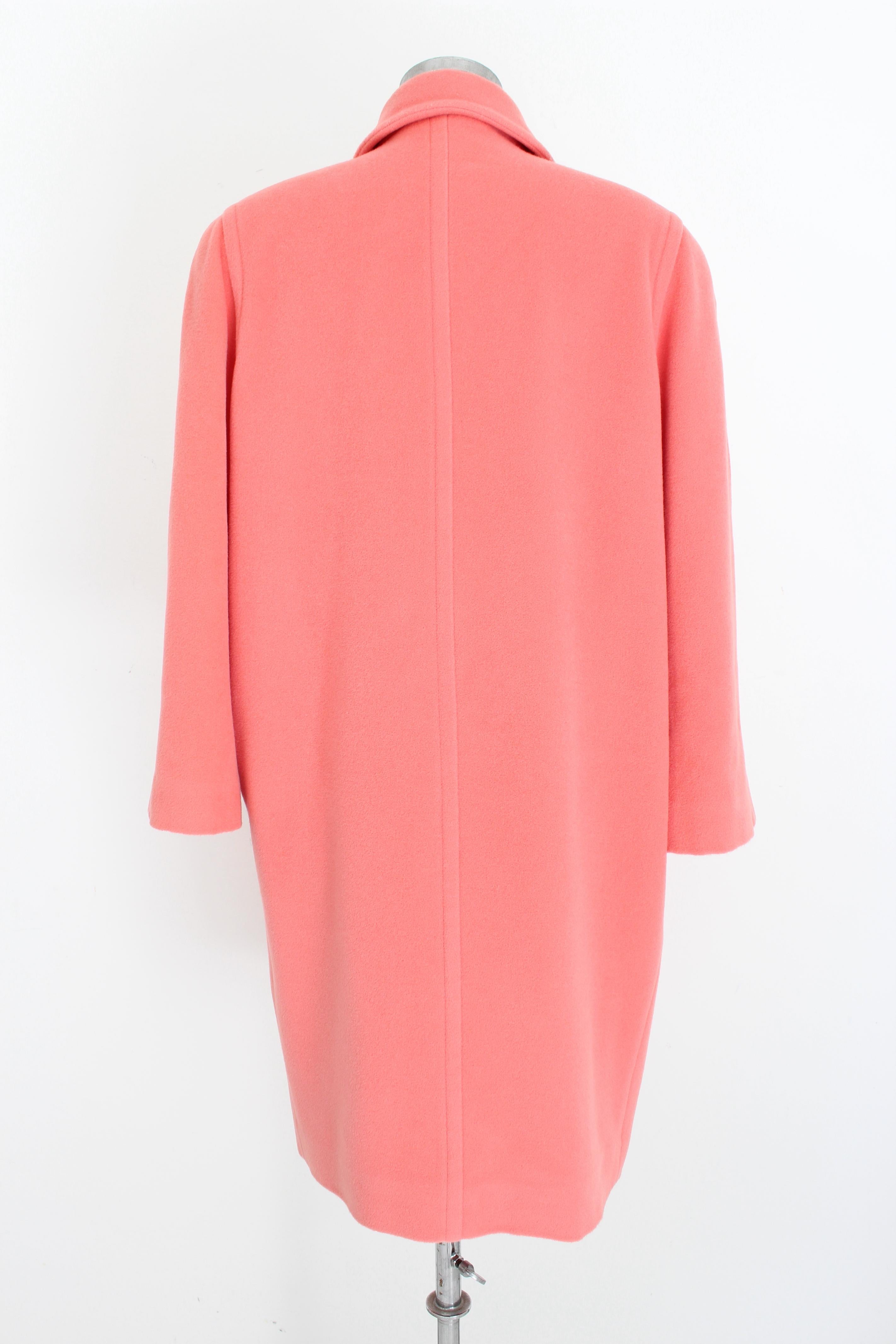 Les Copains Peach Pink Cashmere Angora Double Breasted Classic Coat at  1stDibs