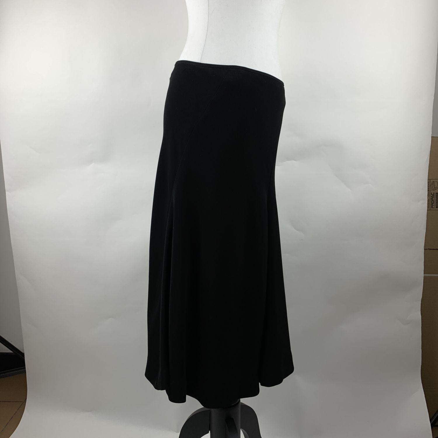 Women's Les Copains Vintage Black Midi Flared Skirt Size 44 IT