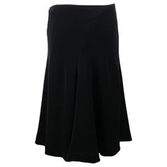 Les Copains Vintage Black Midi Flared Skirt Size 44 IT