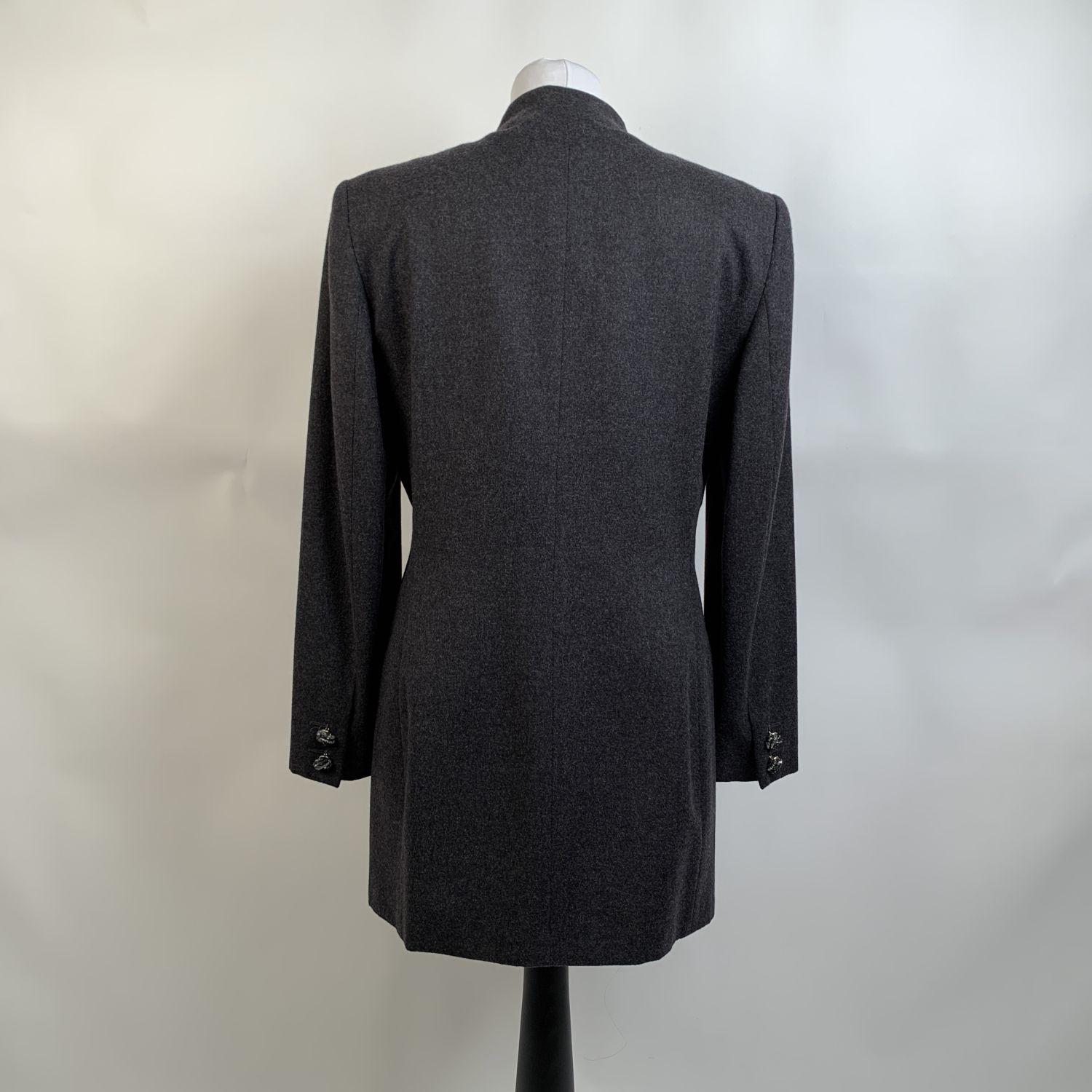 Les Copains Vintage Gray Wool and Cashmere Blazer Jacket Size 42 In Excellent Condition In Rome, Rome