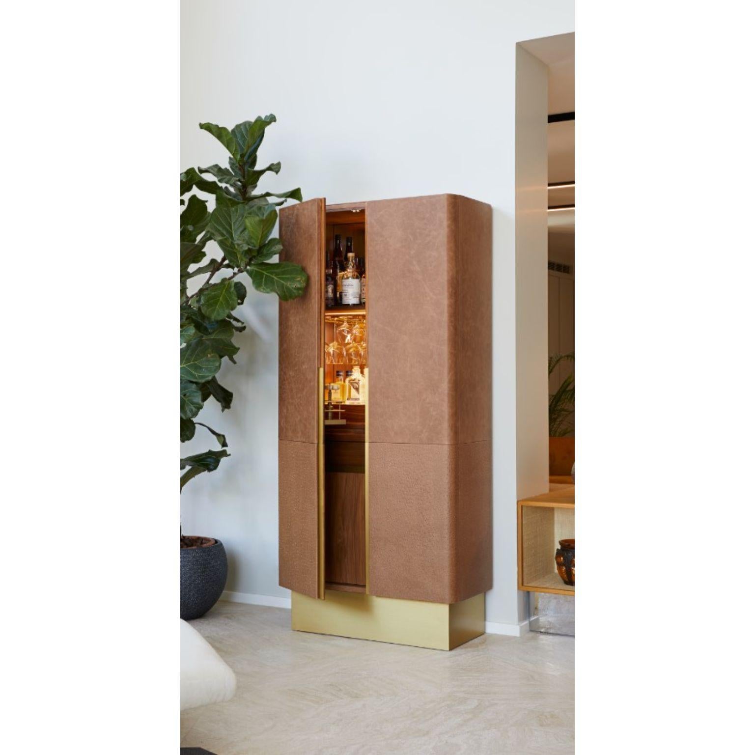 Contemporary Les Cuirs, Bar Cabinet by Marc Dibeh For Sale