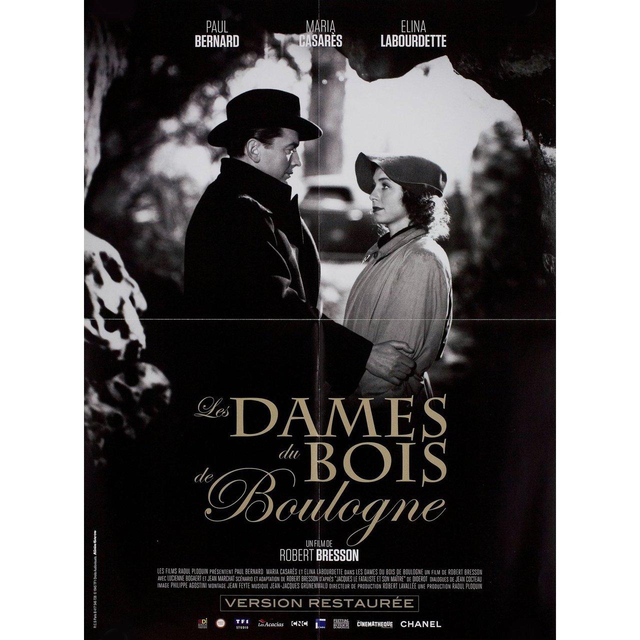 Original 2010s re-release French petite poster for the 1945 film Les dames du Bois de Boulogne (Ladies of the Bois de Boulogne) directed by Robert Bresson with Paul Bernard / Maria Casares / Elina Labourdette / Lucienne Bogaert. Fine condition,