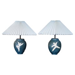 Les Danseurs, a Pair of Matching Ceramic Table Lamps, Paris, C1940