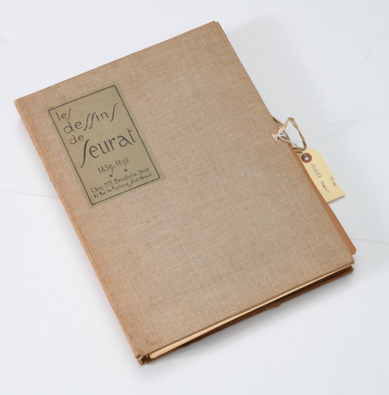 Les Dessins de Georges Seurat (1859-1891), folio Volume II, MM. Bernheim-Jeune, Paris, 1926. Loose pages in a hardcover folding case with cloth ties, 11.5