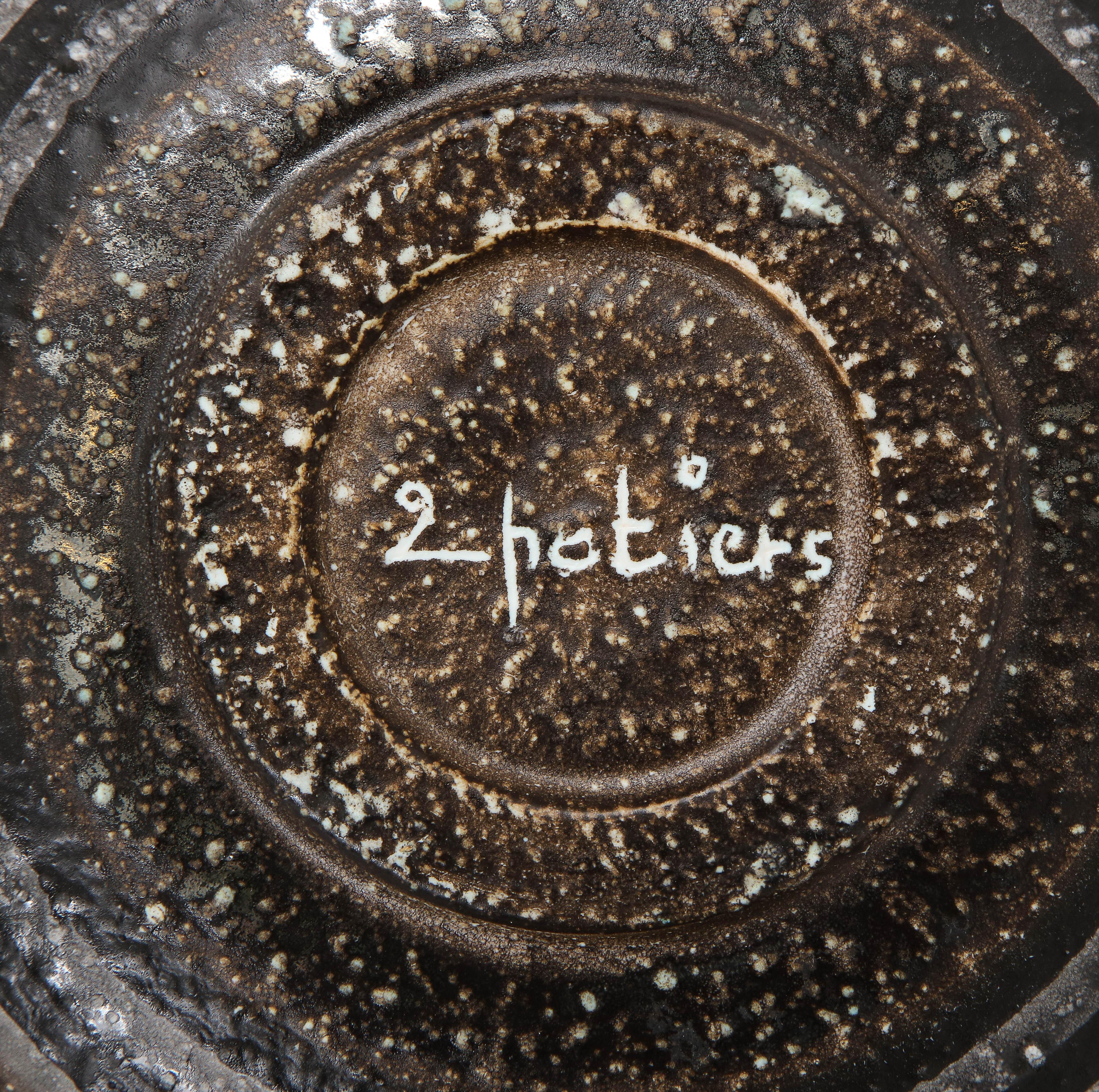 Les Deux Potiers '2 Potiers' Ceramic Dish, France, c. 1960, Signed '2 Potiers