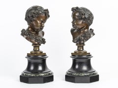"Les Enfants de Bacchus" A French 19th Century Charming Pair of Bronze Putti