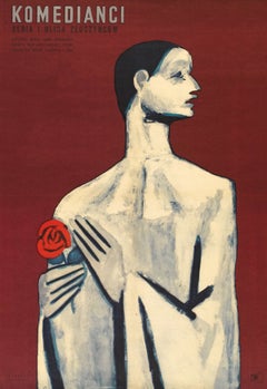Les Enfants du Paradis 1955 Cartel de cine polaco rojo estilo A1, Julian Palka
