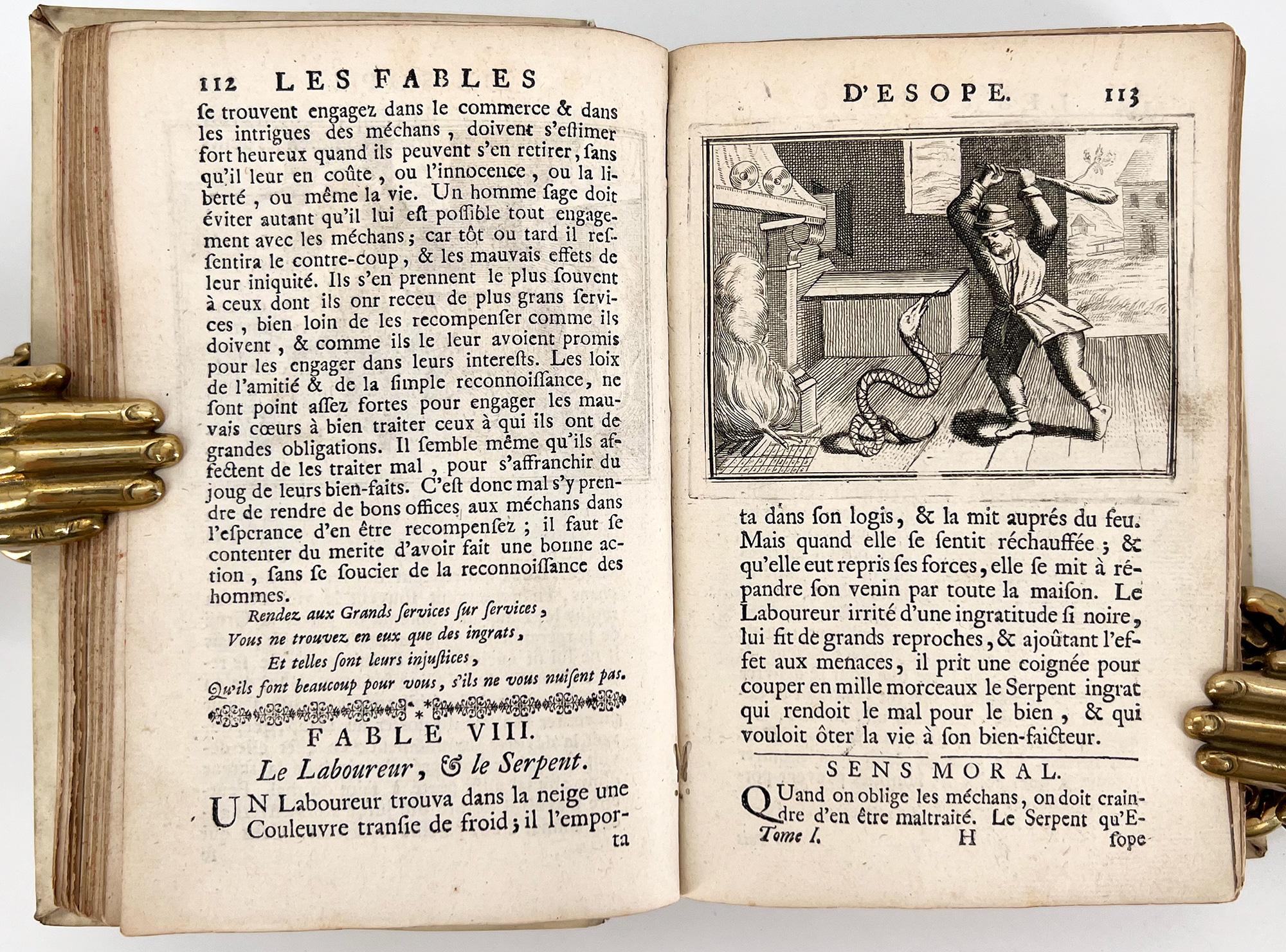 Les Fables d'Esope Phrigien avec celles de Philelphe [Les Fables d'Esope, 1708] Bon état - En vente à Middletown, NY