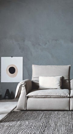 Les Femmes Medium Sofa in Lario Red & White Upholstery by Giuseppe Viganò