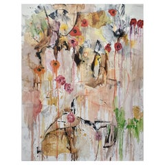 "Les Fleurs, " 2022  Large Abstract Oil Painting by Kathi Robinson Frank