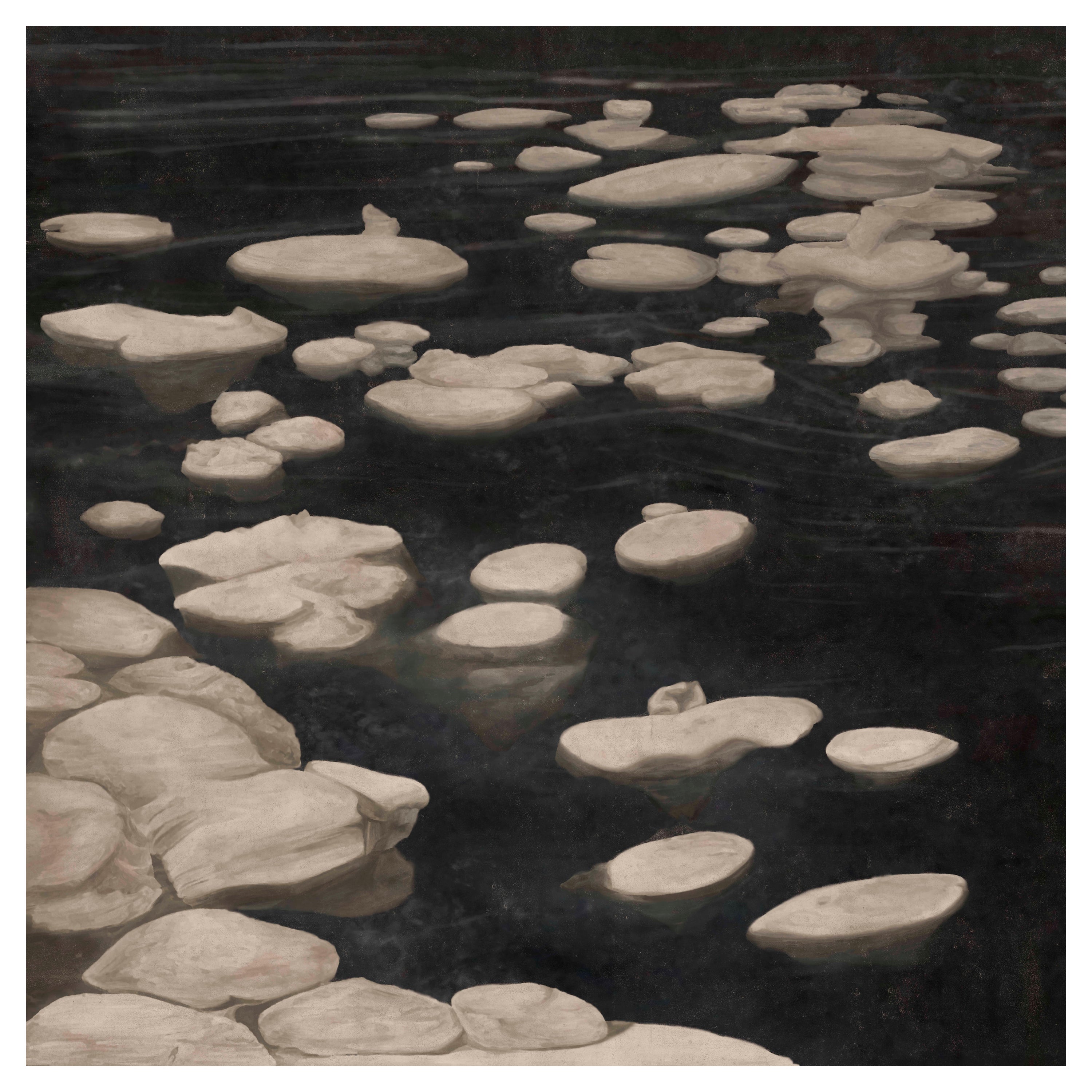 "Les Glaçons" Signed Limited Edition Art Print by Christiane Lemieux - 40"x40"
