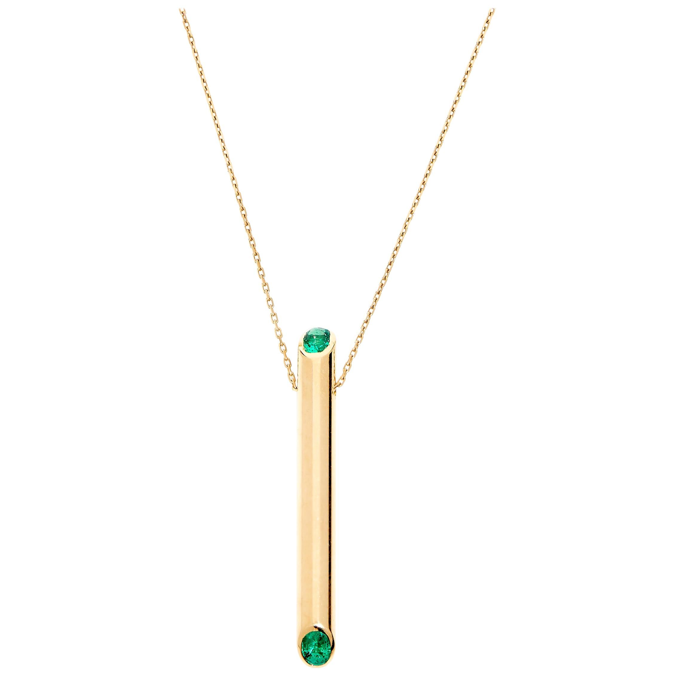 Les Grandes Orgues, Neckless, Yellow Gold and Tourmaline, pendant  For Sale