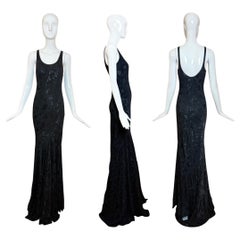 LES HABITUDES 90
s Vintage Black Floral Evening Gown Maxi Dress LES HABITUDES 90
s Vintage Black Floral Evening Gown Maxi Dress