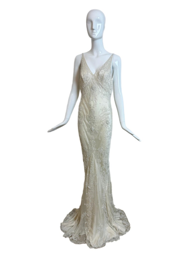 90s vintage wedding dress Inari Cotton Twill Boat-Neck Dress Cream / Regular / XL main image 0