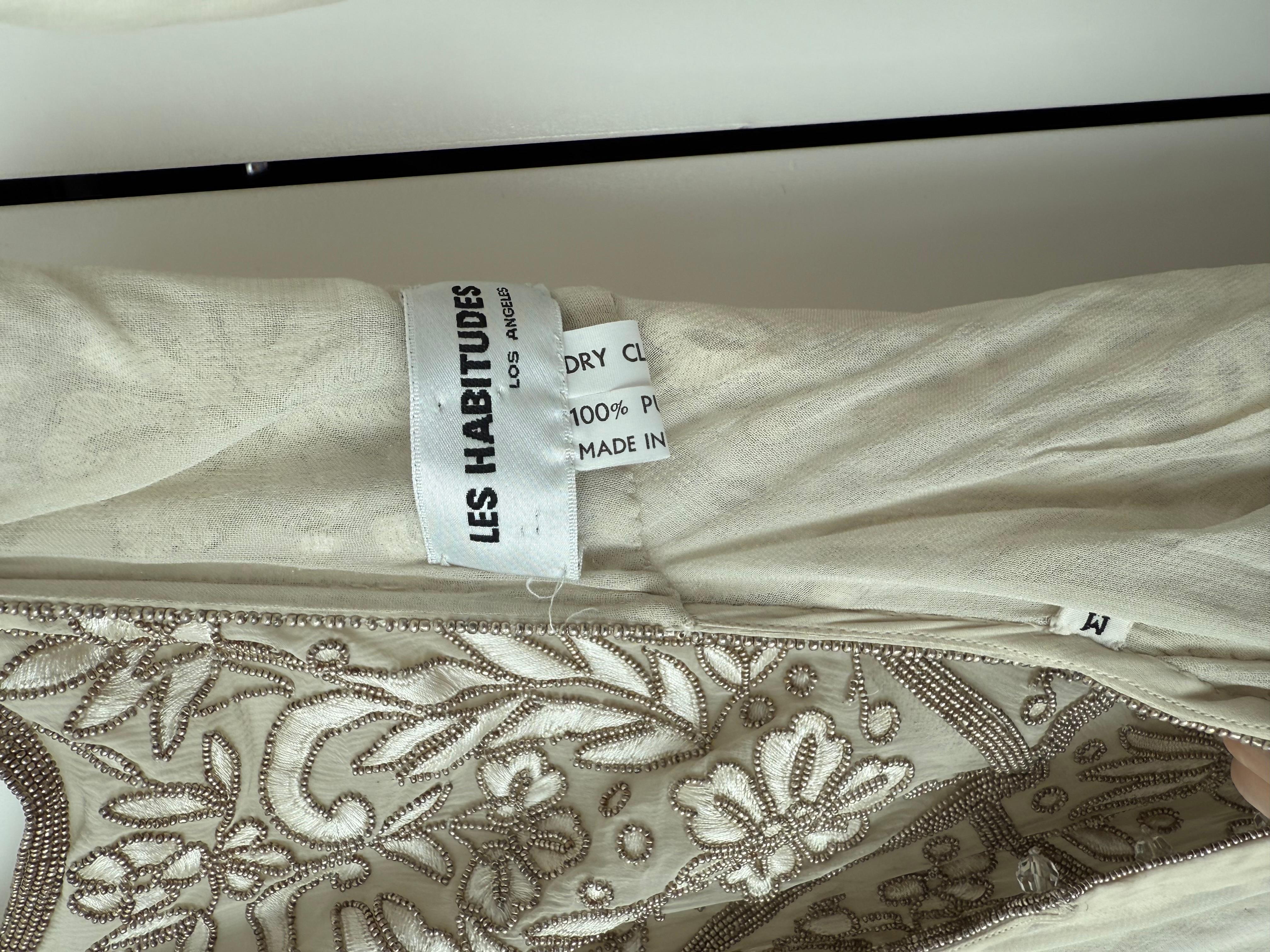 LES HABITUDES 90's Vintage Couture Seide Handgeketteltes Abendkleid Braut Hochzeit im Angebot 2