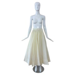 LES HABITUDES 90's Vintage Ivory Voluminous Long Skirt Maxi Ankle Bride Wedding