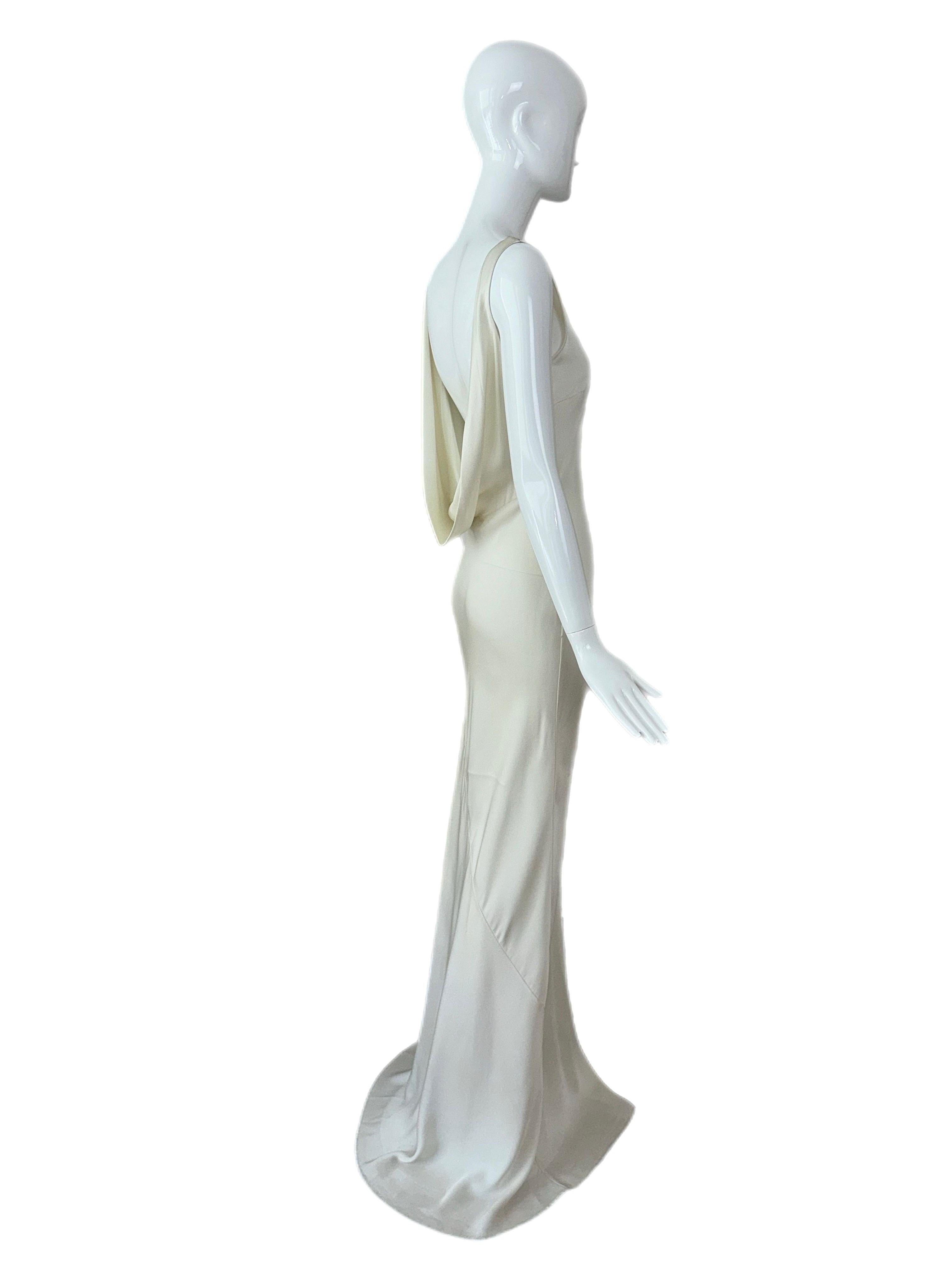 LES HABITUDES 90's Vintage Seide Rückenfreies Abendkleid / Hochzeitskleid im Angebot 7