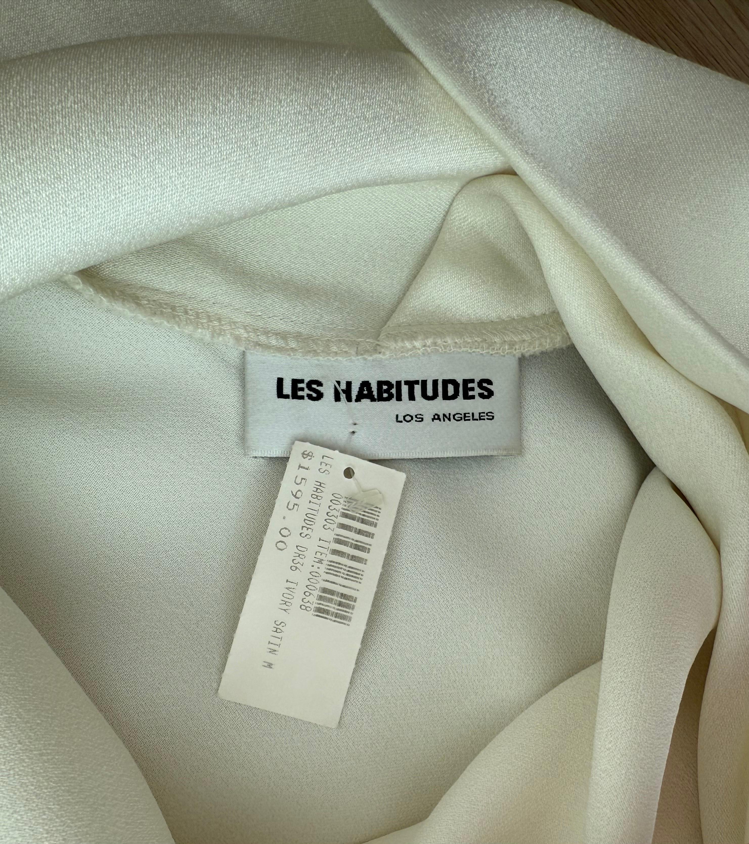 LES HABITUDES 90's Vintage Seide Rückenfreies Abendkleid / Hochzeitskleid im Angebot 3