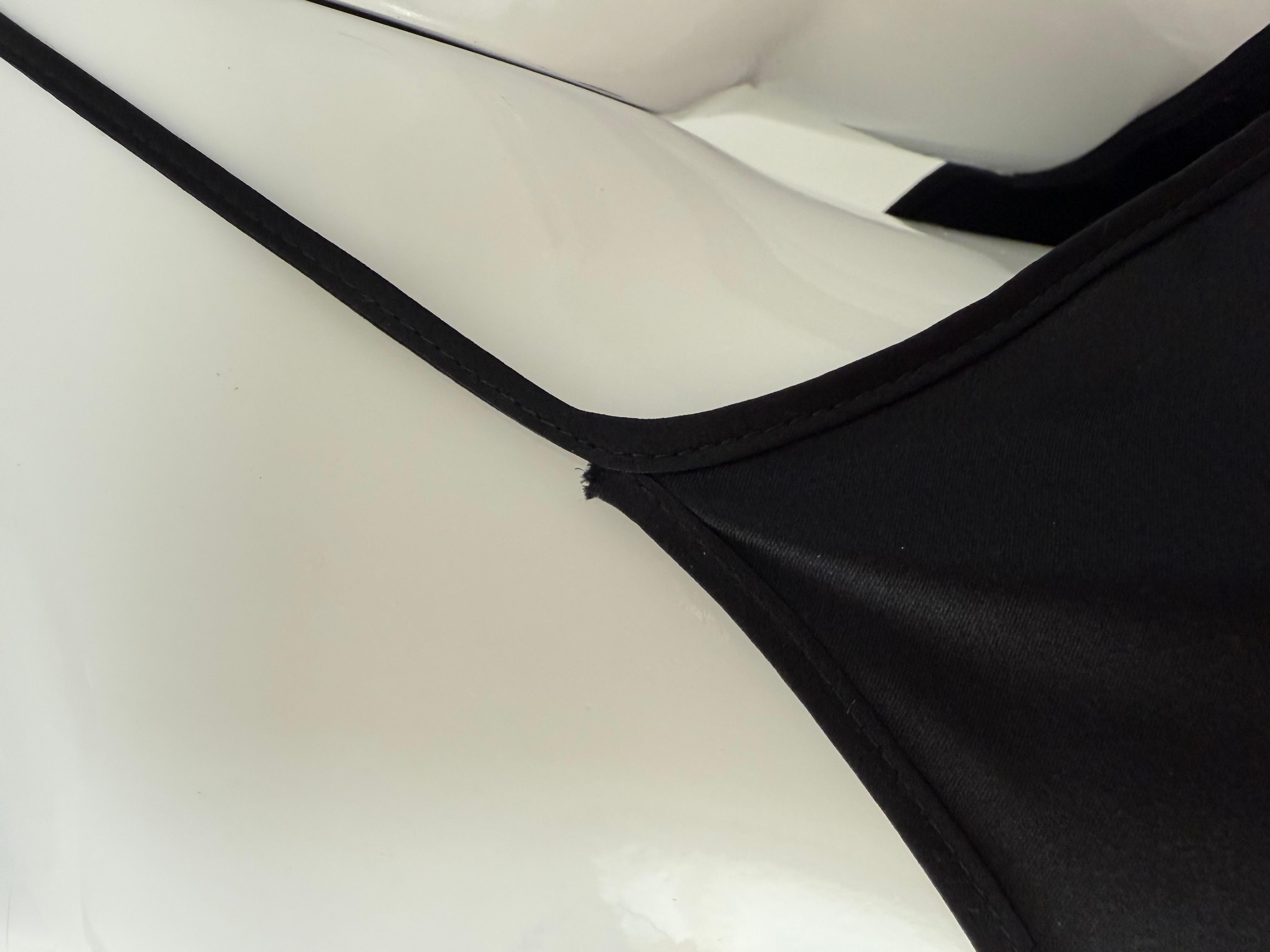 LES HABITUDES 90's Vintage Silk Black Slip Maxi Dress im Angebot 5