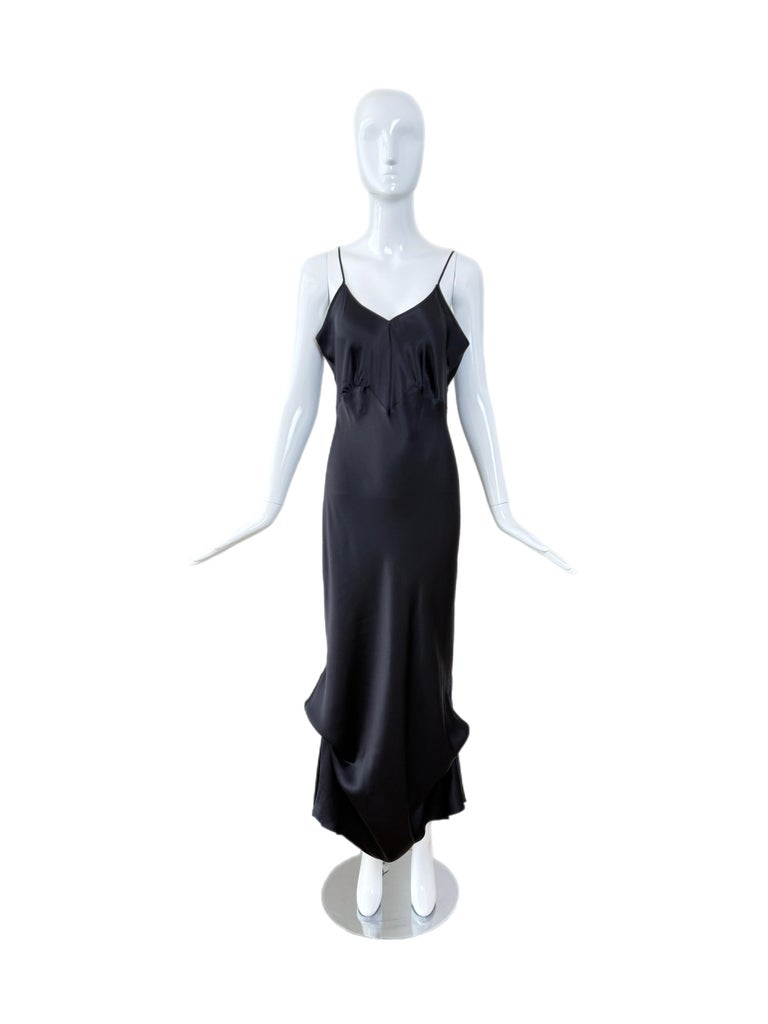 navy a line maxi dress Blue Handspun Cotton A-Line Front Slit 40