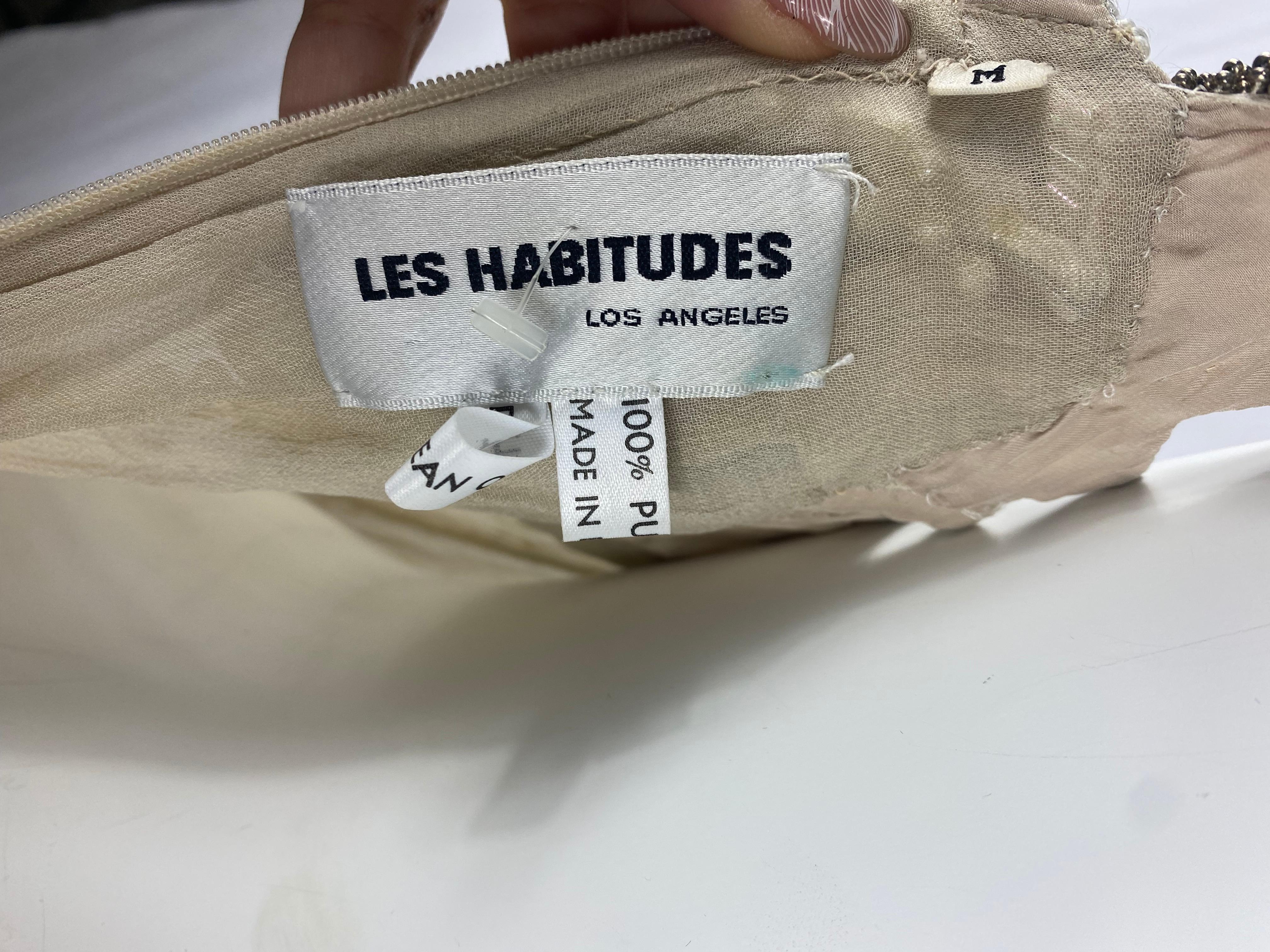 Les Habitudes Cream Floral Maxi Gown Dress, Size Medium For Sale 2