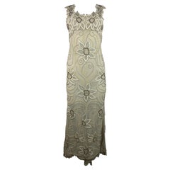 Les Habitudes Vestido Maxi Bata Floral Crema, Talla Mediana
