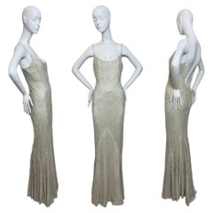 LES HABITUDES / Eavis & Brown 90's silk beaded couture bridal wedding gown dress