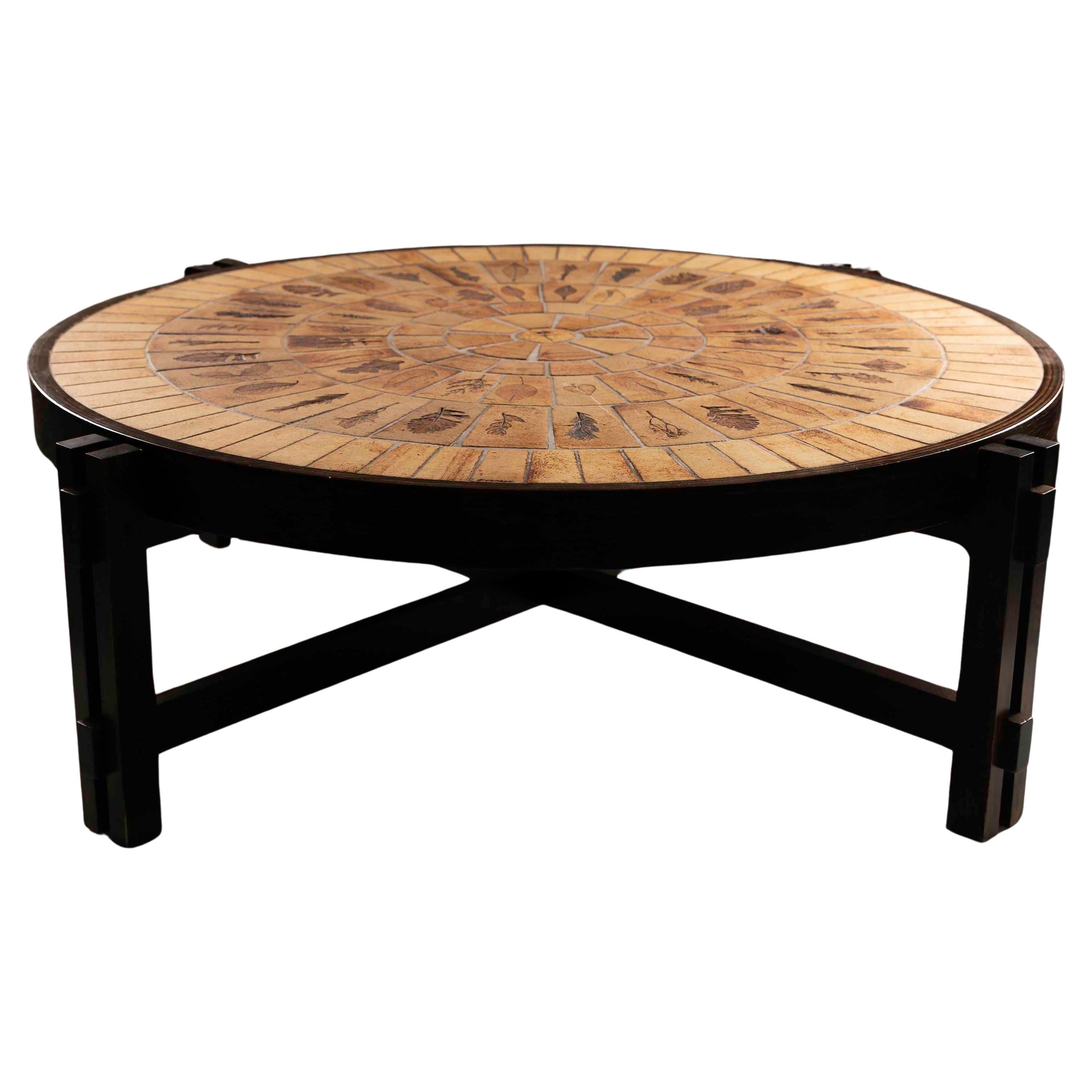 "Les Herbiers" Coffee Table by Roger Capron for Vallauris, France, 1960s For Sale
