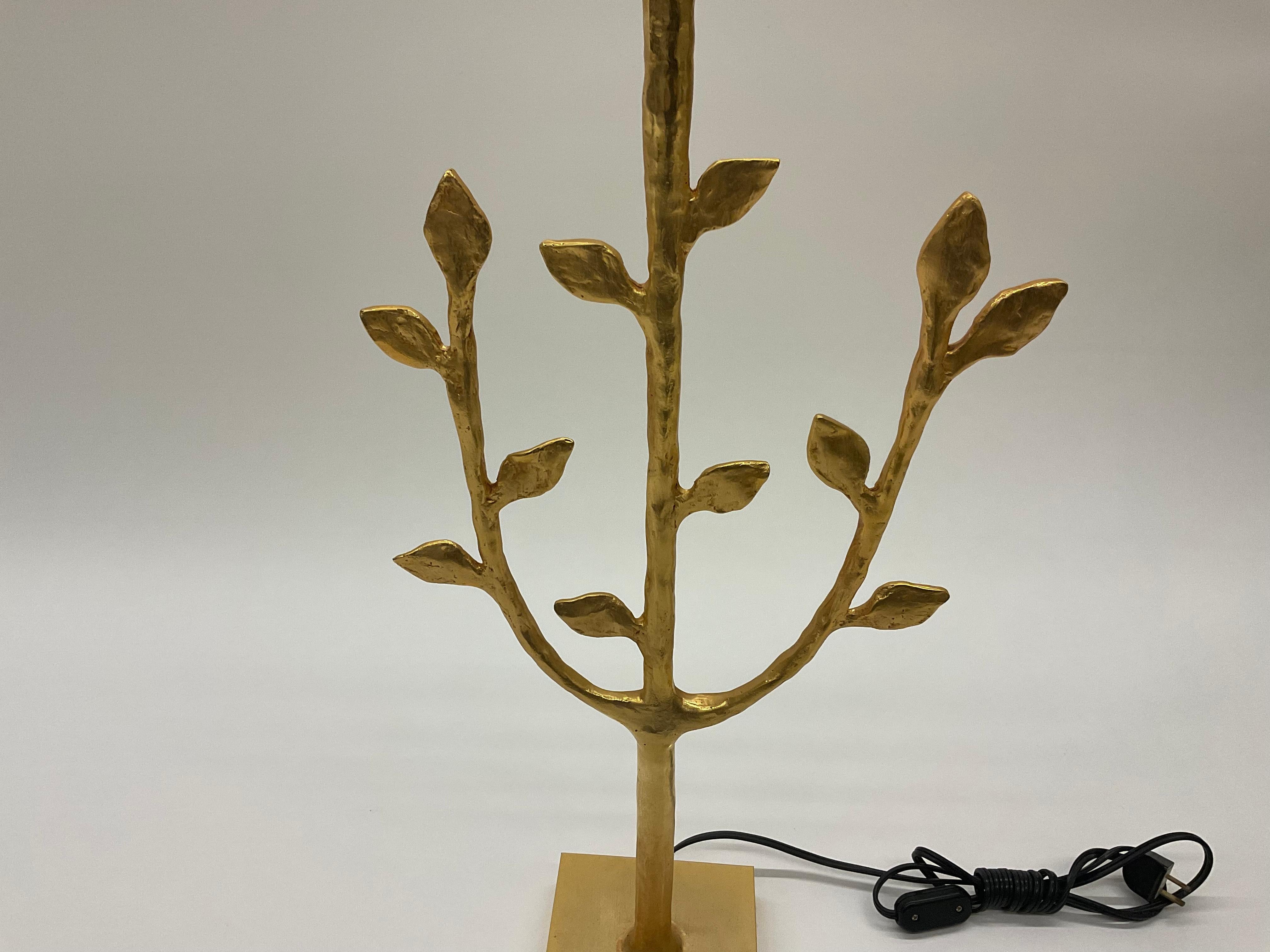 Les Heritiers French Bronze Gilt Tree Lamp  2