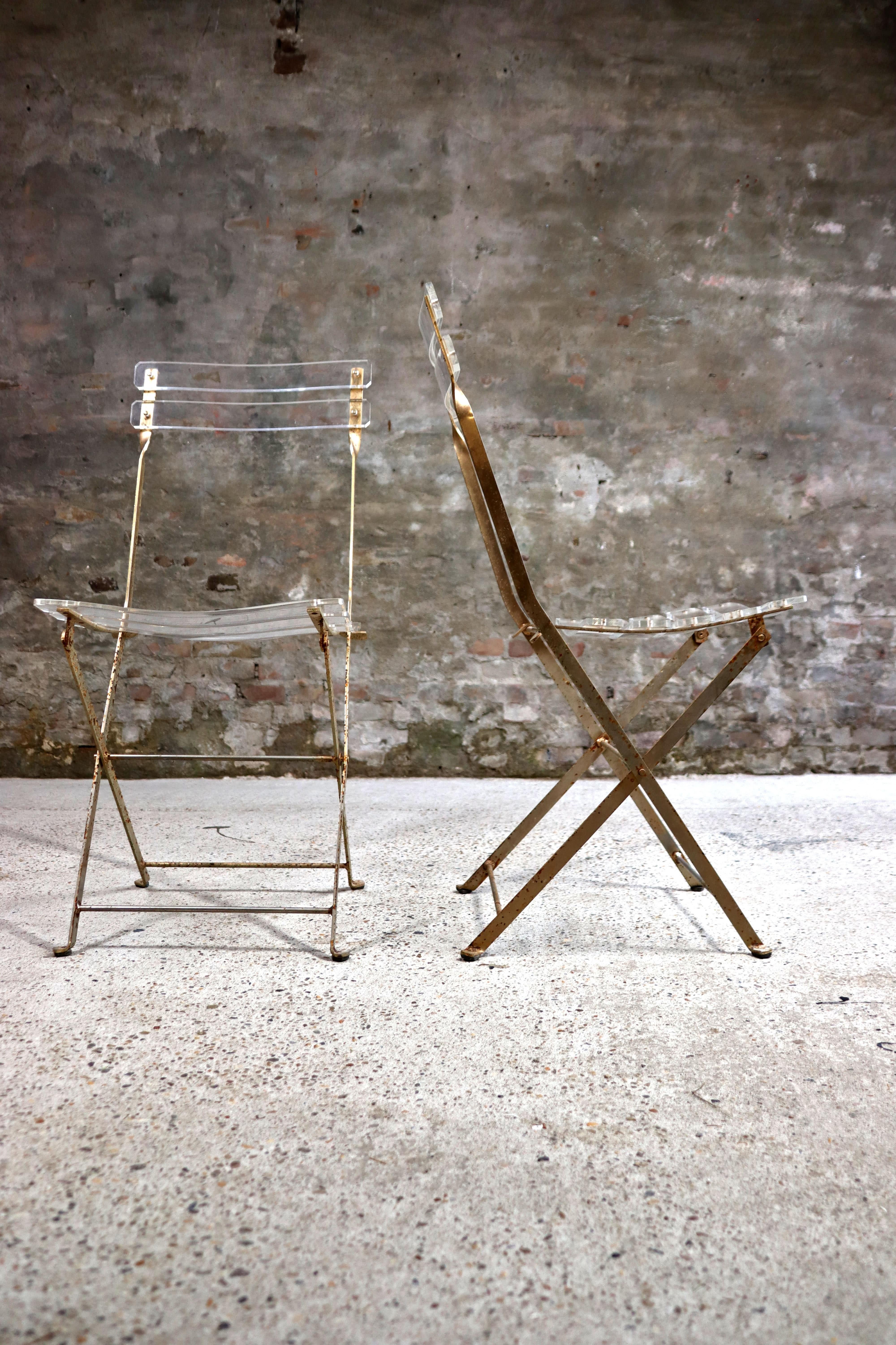 Late 20th Century Les Invisibles – Folding Chairs – Yonel Lebovici & Bernard Berthet – Marais Inte For Sale
