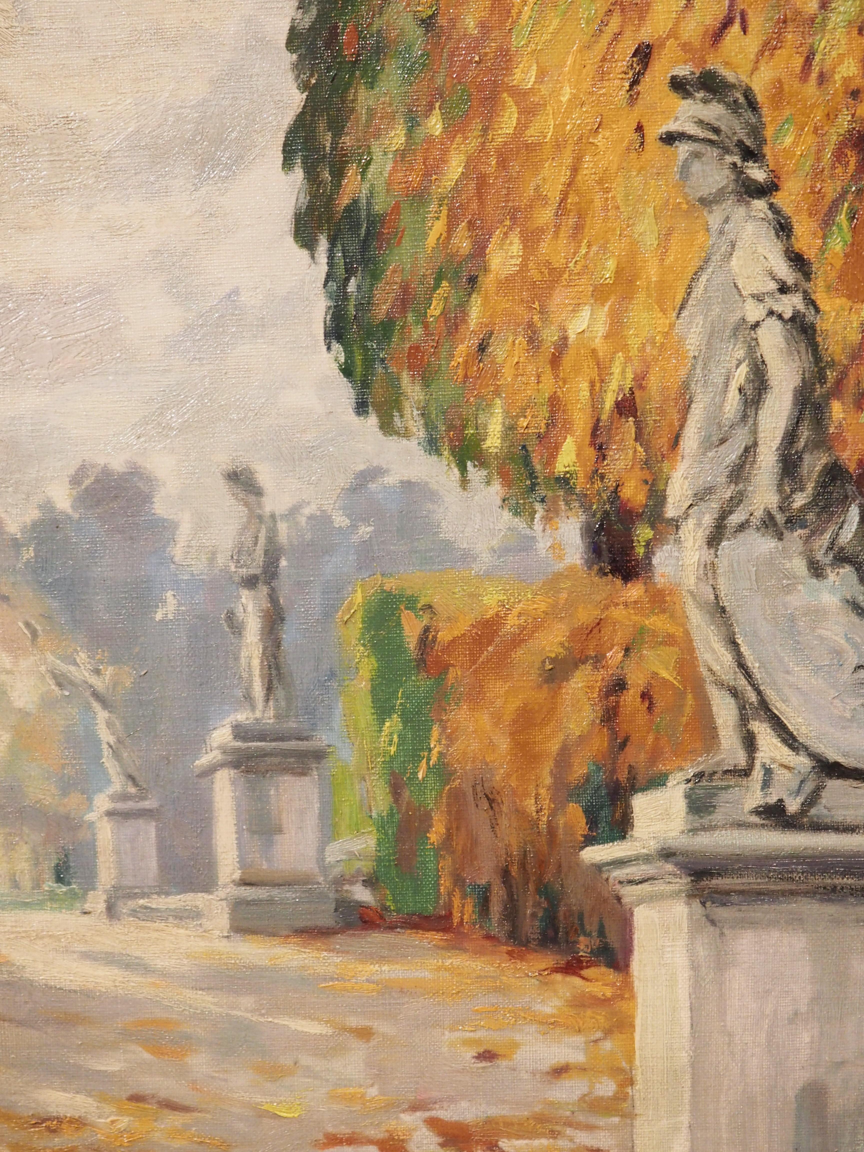 Toile Les Jardins de Versailles Peinture à l'huile sur toile d'Edouard-Henri Muller en vente