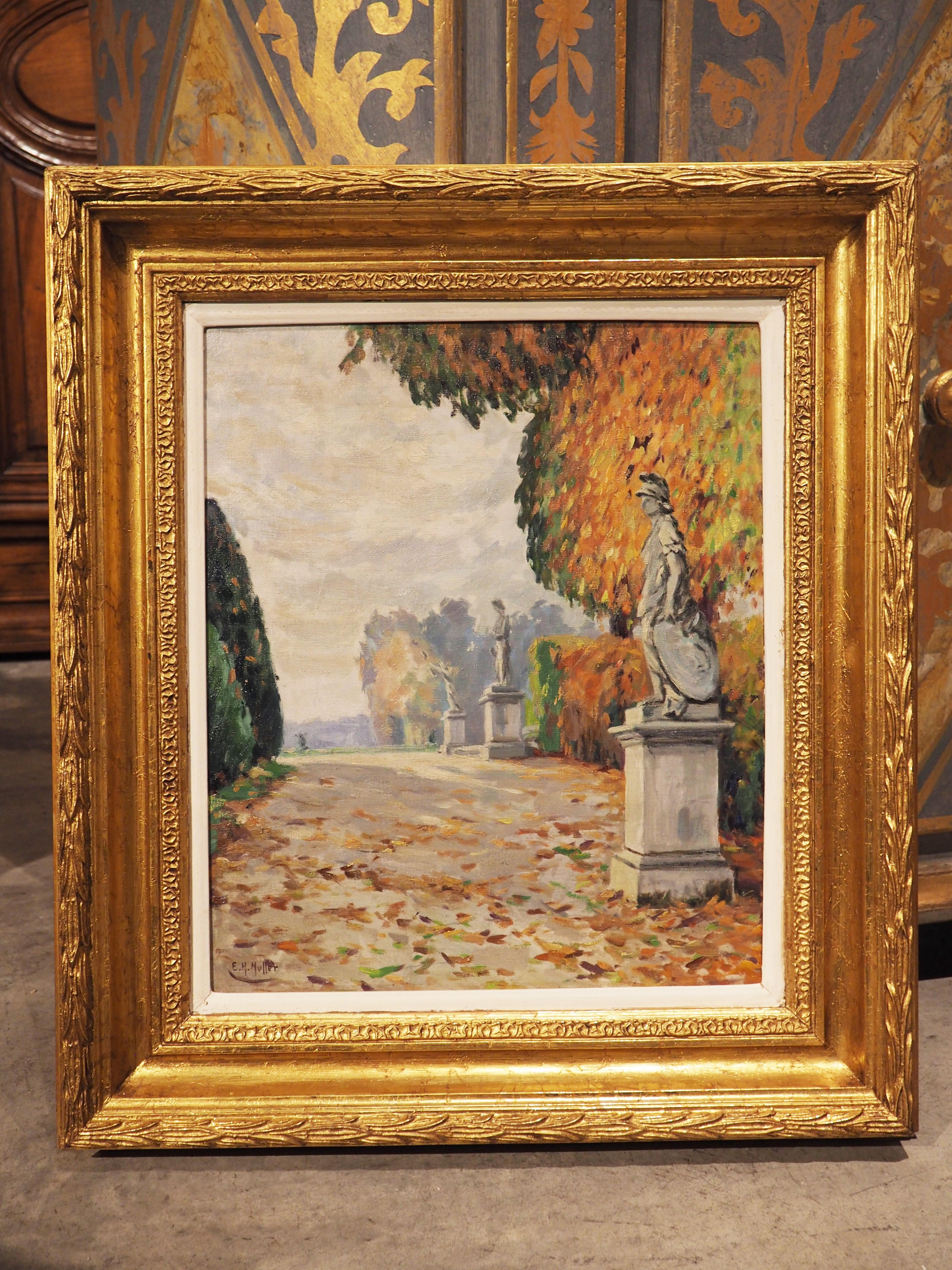 Les Jardins de Versailles Oil on Canvas Painting by Edouard-Henri Muller For Sale 10
