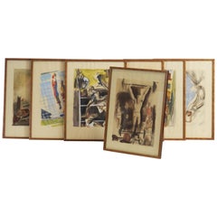 "Les joies du sport" Seven Prints by Milivoj Uzelac