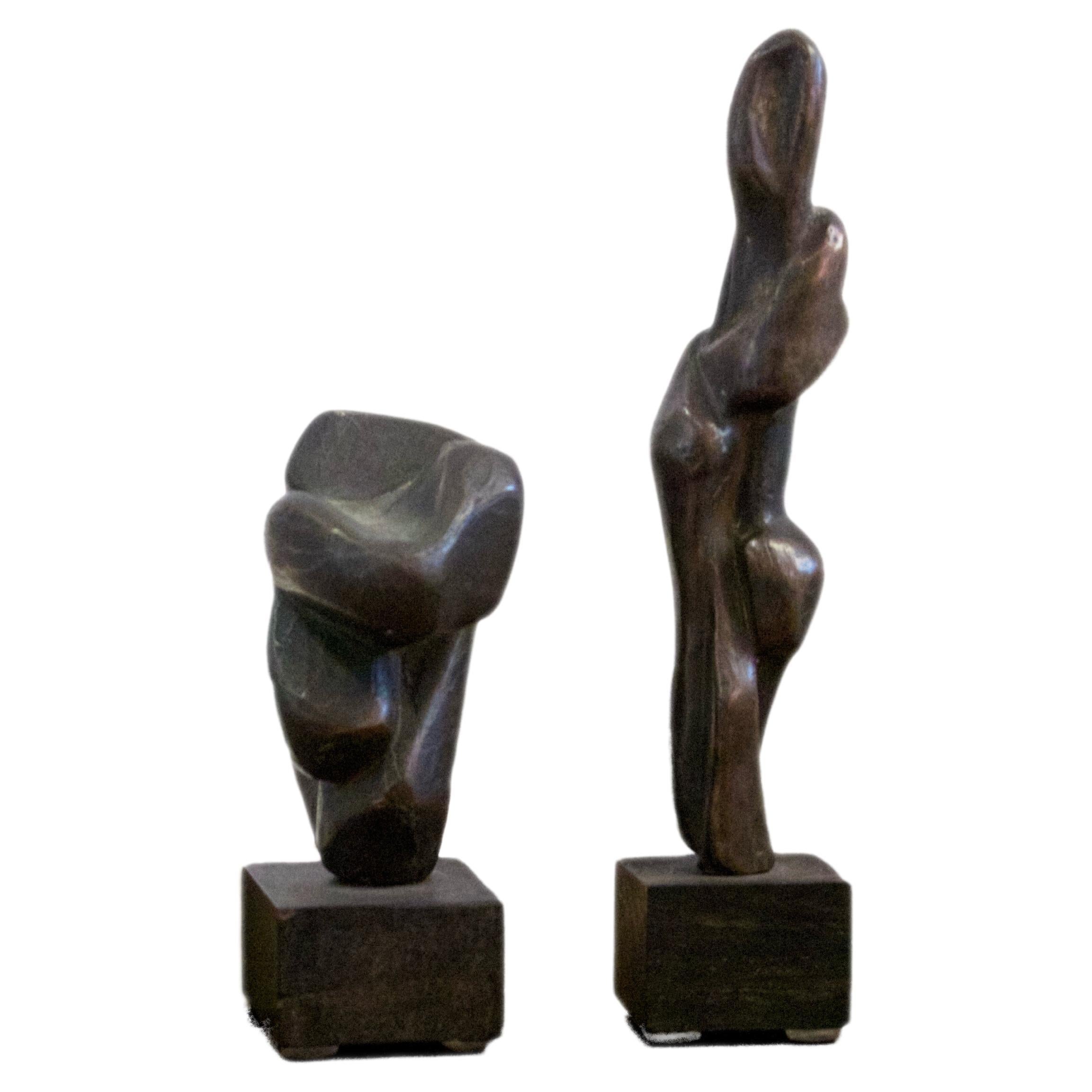 “Les Jumelles” abstract female form sculptures For Sale