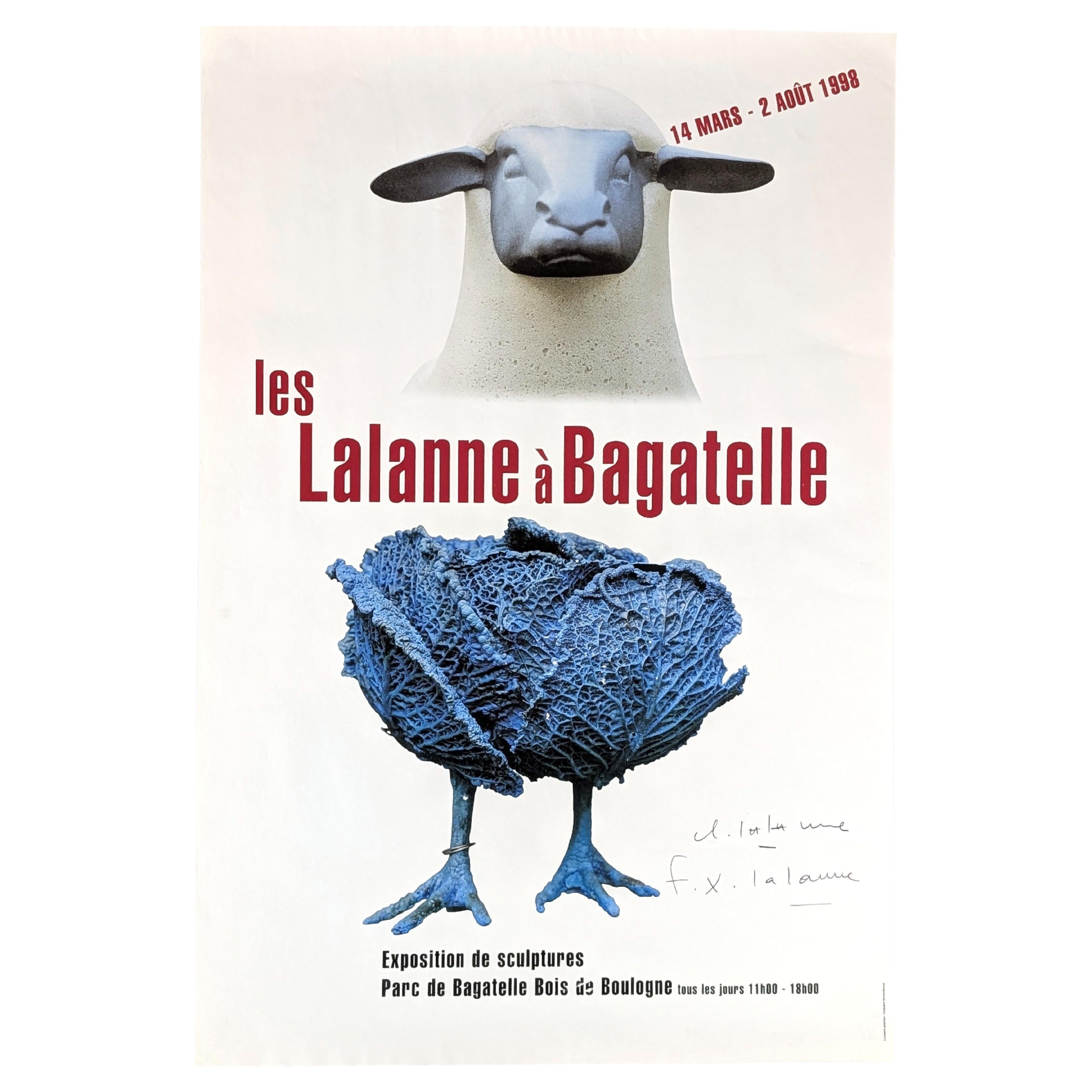 Les Lalanne Original Ausstellungsplakat "À Bagatelle" Handsigniert, 1998 im Angebot