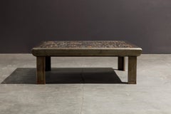 'Les Lettres' Steel and Wood Letterpress Cocktail Table by Raoul W., Signed